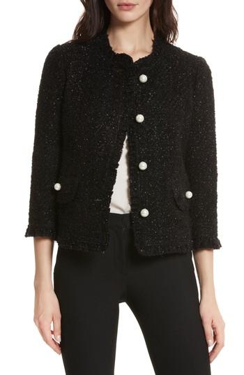 Women's Kate Spade New York Sparkle Tweed Jacket - Black