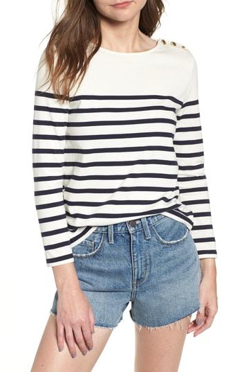 Women's Sezane Loci Stripe Knit Top - White