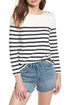 Women's Sezane Loci Stripe Knit Top - White