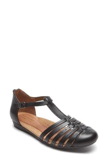 Women's Rockport Cobb Hill Galway T-strap Sandal M - Black