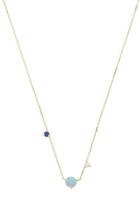 Women's Wwake Counting Collection - Three-step Opal, Sapphire & Diamond Necklace