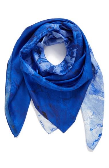 Women's Nordstrom Studies In Oils Square Silk Scarf