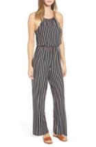 Women's Rvca Hush Stripe Jumpsuit - Black