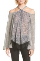 Women's Derek Lam 10 Crosby Lace Hem Cold Shoulder Halter Blouse