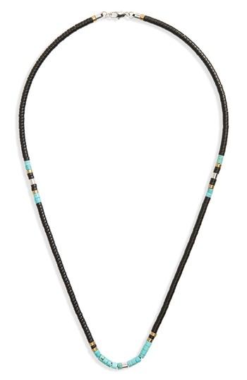 Men's Link Up Disc Turquoise Bead Necklace