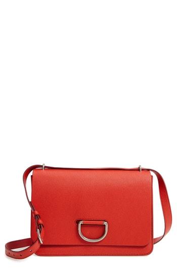Burberry D-ring Leather Crossbody Bag - Red