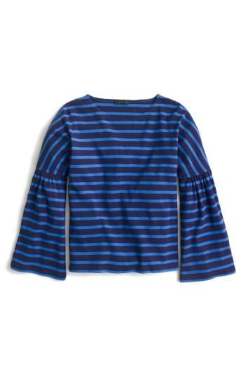 Women's J.crew Bell Sleeve Stripe Tee