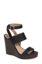 Women's Charles David Turk 2 Platform Wedge Sandal .5 M - Black