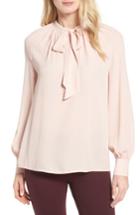 Women's Halogen Tie Neck Blouse - Pink