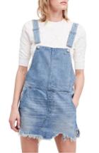 Women's Free People Torn-up Skirt Overalls - Blue