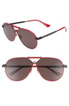 Women's Altuzarra 64mm Aviator Sunglasses - Red/ Black