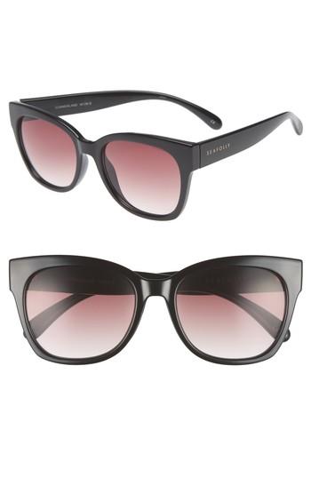 Women's Seafolly Summerland 55mm Cat Eye Sunglasses - Black