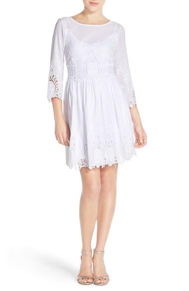 Women's Eci Embroidered Lace Fit & Flare Dress