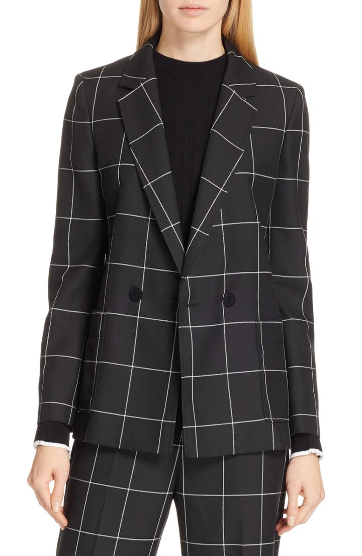 Women's Hugo Ajanisa Windowpane Jacket - Black