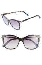 Women's Longchamp Le Pliage 54mm Butterfly Sunglasses - Marble Blue