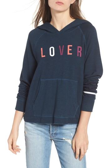 Women's Sundry Lover Active Crop Hoodie - Blue