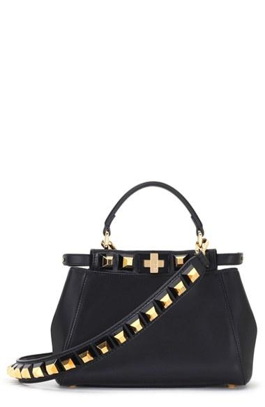 Fendi Mini Peekaboo Studded Leather Bag -
