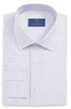 Men's David Donahue Regular Fit Check Dress Shirt - 34/35 - Red