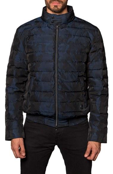 Men's Jared Lang Chicago Camo Down Puffer Jacket - Blue
