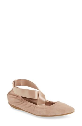 Women's Taryn Rose Edina Strappy Ballet Flat M - Beige