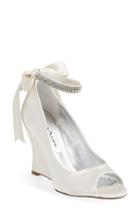 Women's Nina 'emma' Crystal Embellished Ankle Strap Pump .5 M - Ivory (online Only)