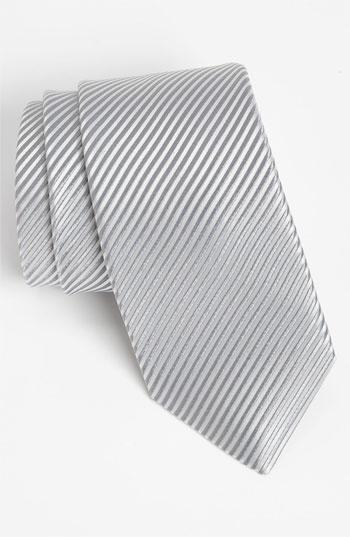 Men's David Donahue Woven Silk Tie, Size X-long - Grey