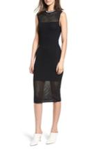 Women's Kendall + Kylie Stripe Mesh Midi Dress - Black