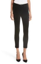 Women's L'agence Margot Velvet Crop Skinny Jeans - Black
