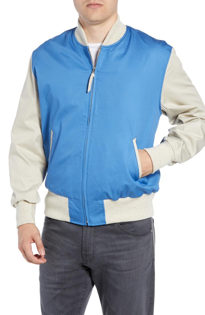 Men's Golden Bear The Dupont Colorblock Varsity Jacket - Blue