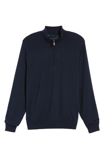 Men's Bobby Jones Cable Wind Wool Sweater, Size - Blue