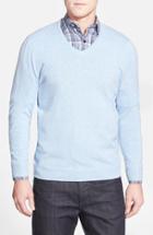 Men's John W. Nordstrom Cashmere V-neck Sweater, Size - Blue