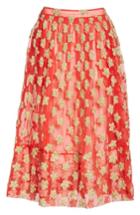 Women's Simone Rocha Star Embroidered Tulle Skirt Us / 6 Uk - Red