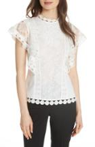 Women's Ted Baker London High Neck Lace Front Top - White