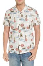 Men's Kahala Scales Trim Fit Print Sport Shirt - White