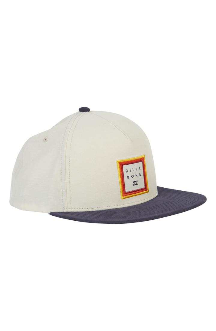 Men's Billabong Stacked Fade Snapback Baseball Cap - White