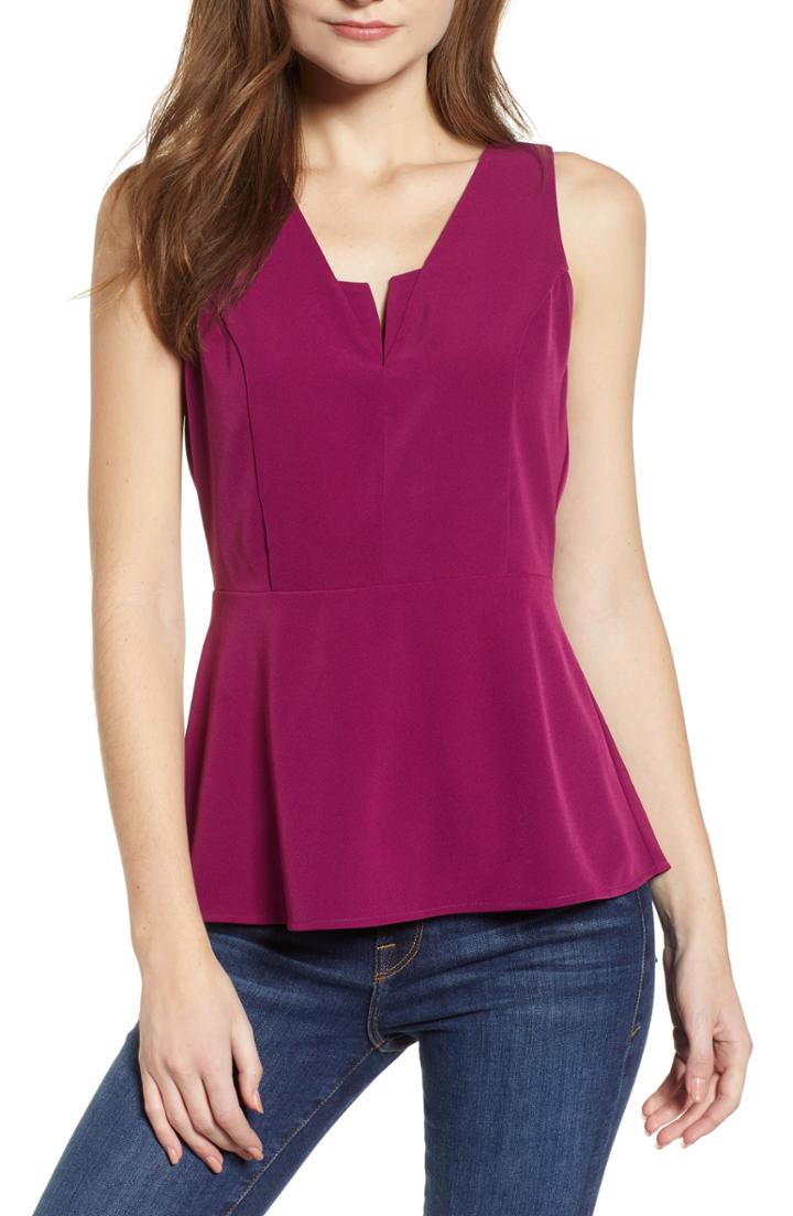Women's Trouve Peplum Tank, Size - Purple