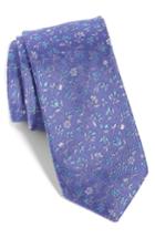 Men's The Tie Bar Flower Fields Silk & Cotton Tie, Size - Purple