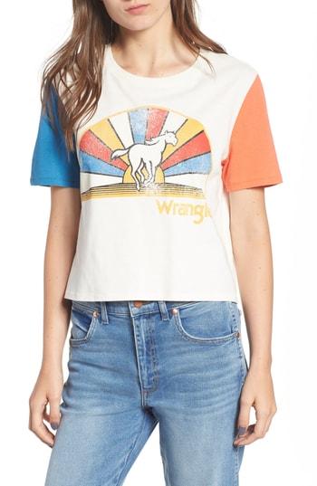 Women's Wrangler Horse Graphic Crop Tee - White