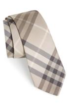 Men's Burberry 'manston' Check Silk Tie, Size - Beige