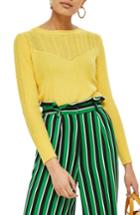 Petite Women's Topshop Petite Pointelle Yoke Sweater P Us (fits Like 00p) - Yellow