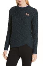 Women's Ted Baker London Colour By Numbers Charo Cable Knit Sweater - Green