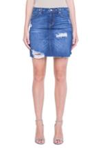 Women's Liverpool Jeans Company Distressed Classic Miniskirt - Blue