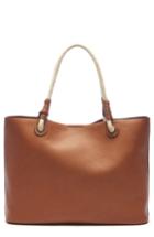 Sole Society Faux Leather Oversize Tote - Brown