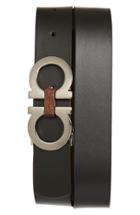 Men's Salvatore Ferragamo Reversible Leather Belt - Black/ Brown