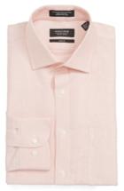 Men's Nordstrom Men's Shop Trim Fit Solid Linen & Cotton Dress Shirt - 32/33 - Orange