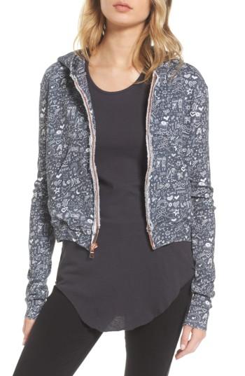 Women's Frank & Eileen Tee Lab Print Zip Hoodie - Black