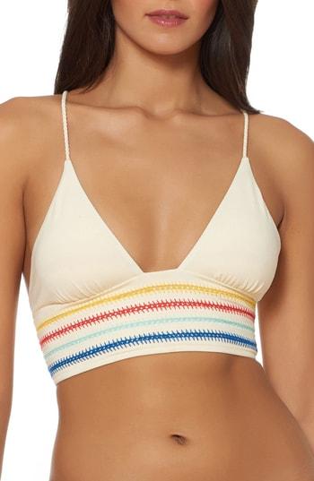 Women's Dolce Vita Embroidery Long Line Bikini Top