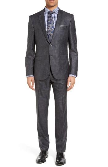 Men's Boss T-harvers/glove Trim Fit Solid Wool & Silk Suit