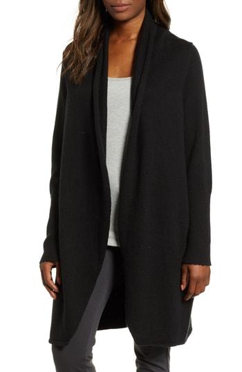 Women's Chaus Shawl Collar Cotton Blend Cardigan - Black