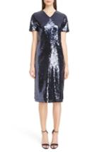 Women's Victoria, Victoria Beckham Sequin Shift Dress Us / 4 Uk - Blue